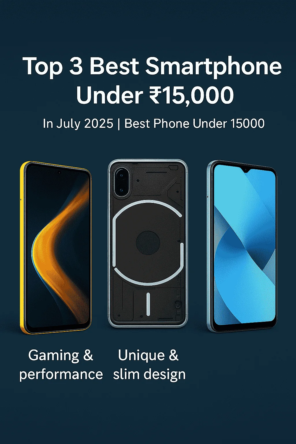 Top 3 Best Smartphones Under ₹15,000 in July 2025